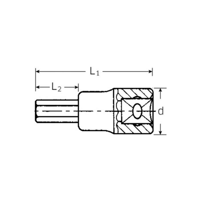 Stahlwille 54 IC 8 Innen-Sechskant-Bit 8 Mm – Für 1/2" Antrieb, Mit Führungsstift | Verchromt, Chromlegiert